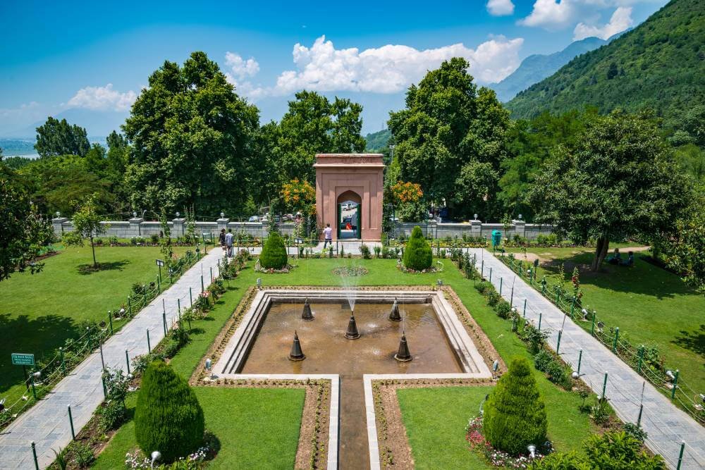 Terraced Mughal garden in Srinagar